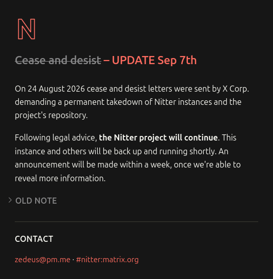 Nitter and XCancel will resume service!